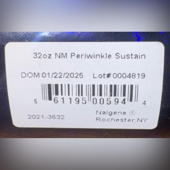 Nalgene 32 oz Narrow Mouth Water Bottle Blue with Orange Cap - Picture 2 of 2